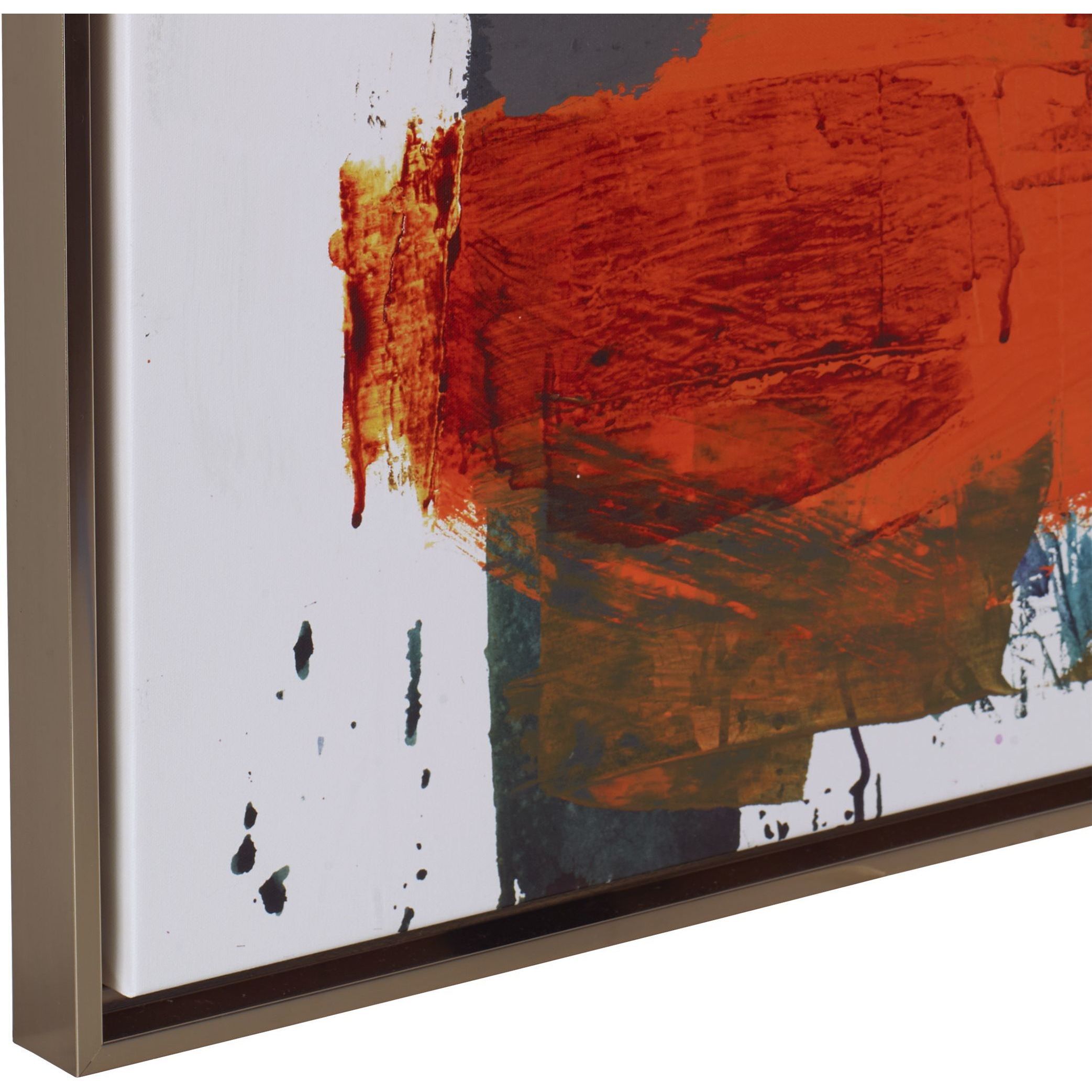 Tried And True Multi-Colored and Bronze Gold Framed Abstract Art, Set of 2