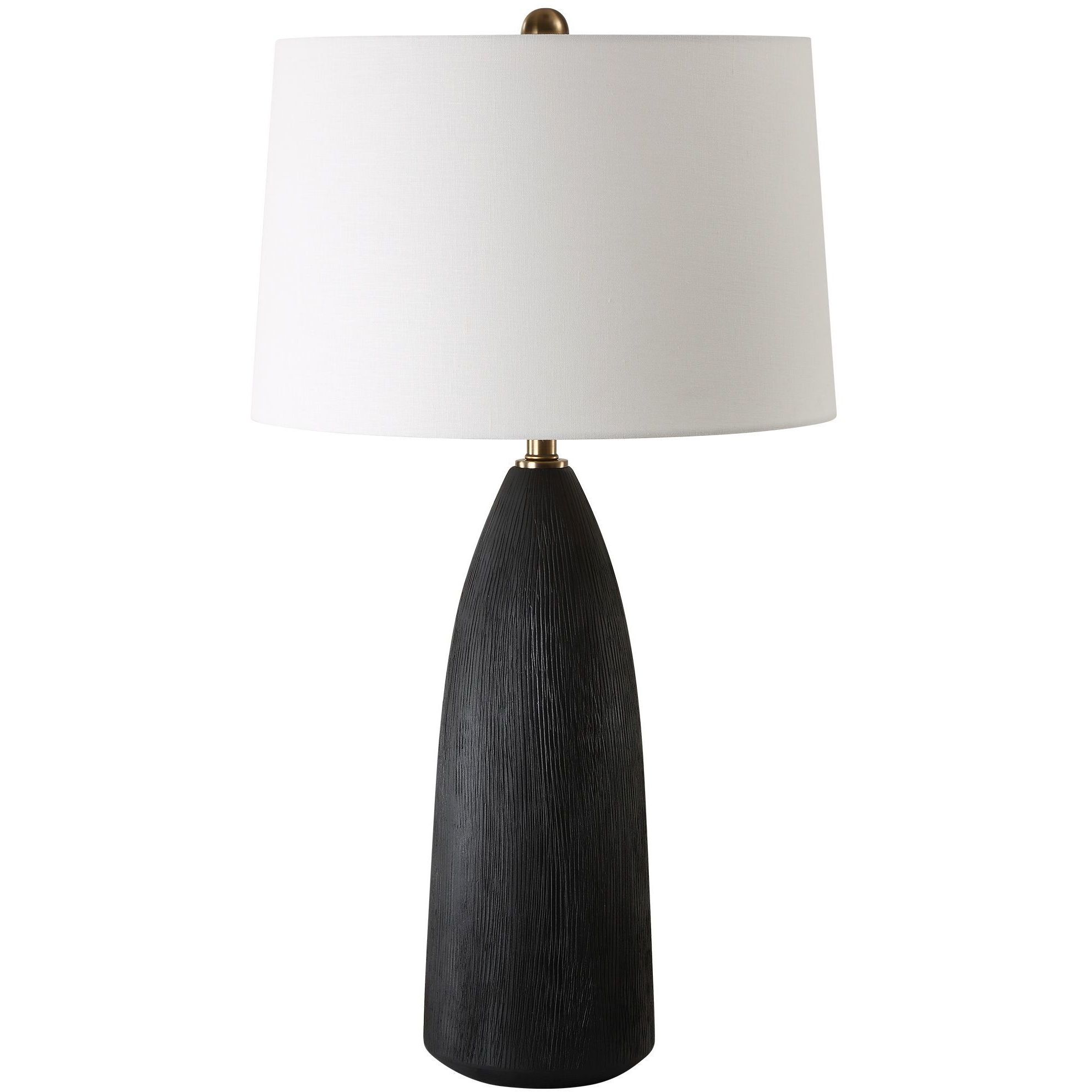 Jett 35 inch 150.00 watt Matte Black and Antique Brass Table Lamp Portable Light