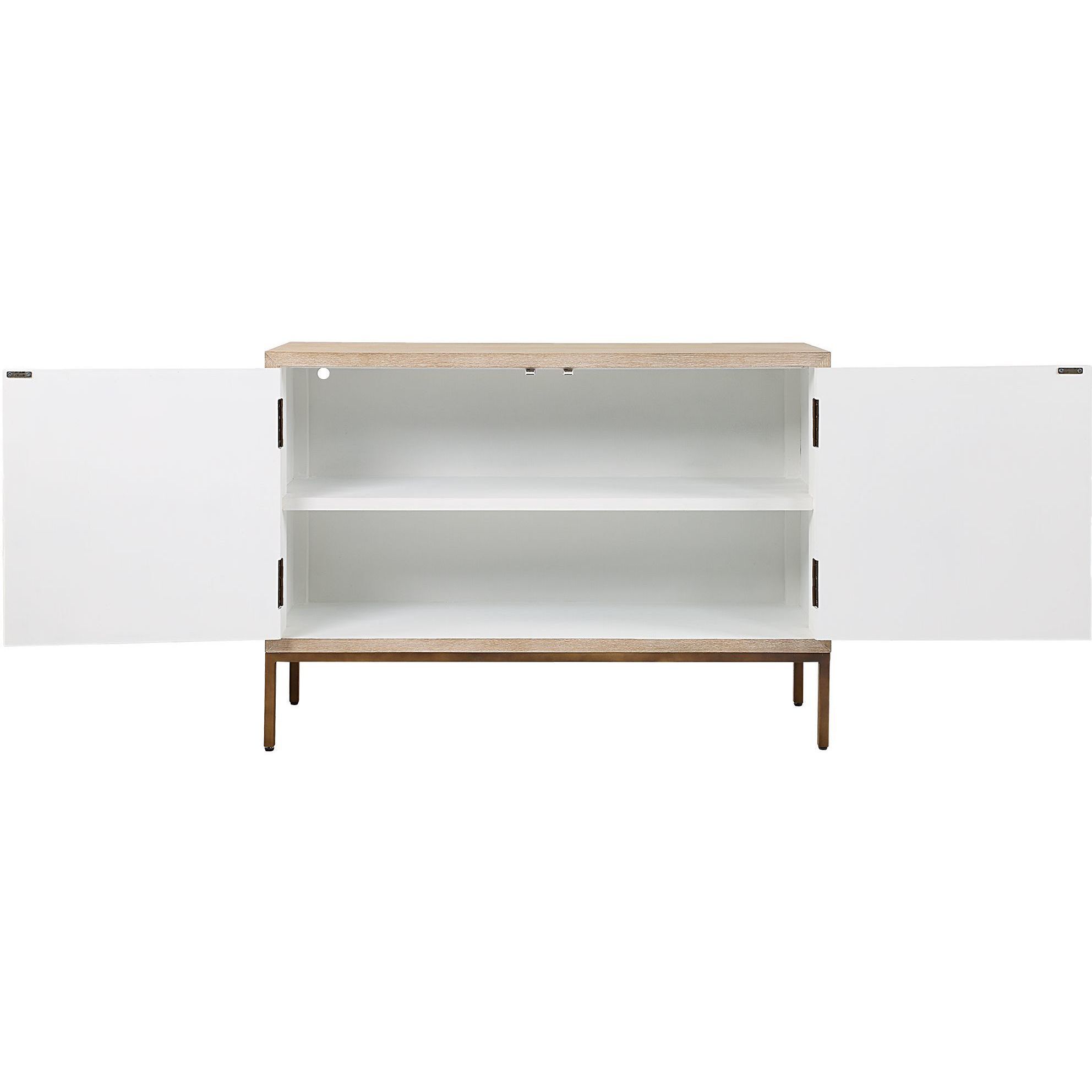 Weimar Natural Fir Veneer and Cream with Bronze 2 Door Cabinet