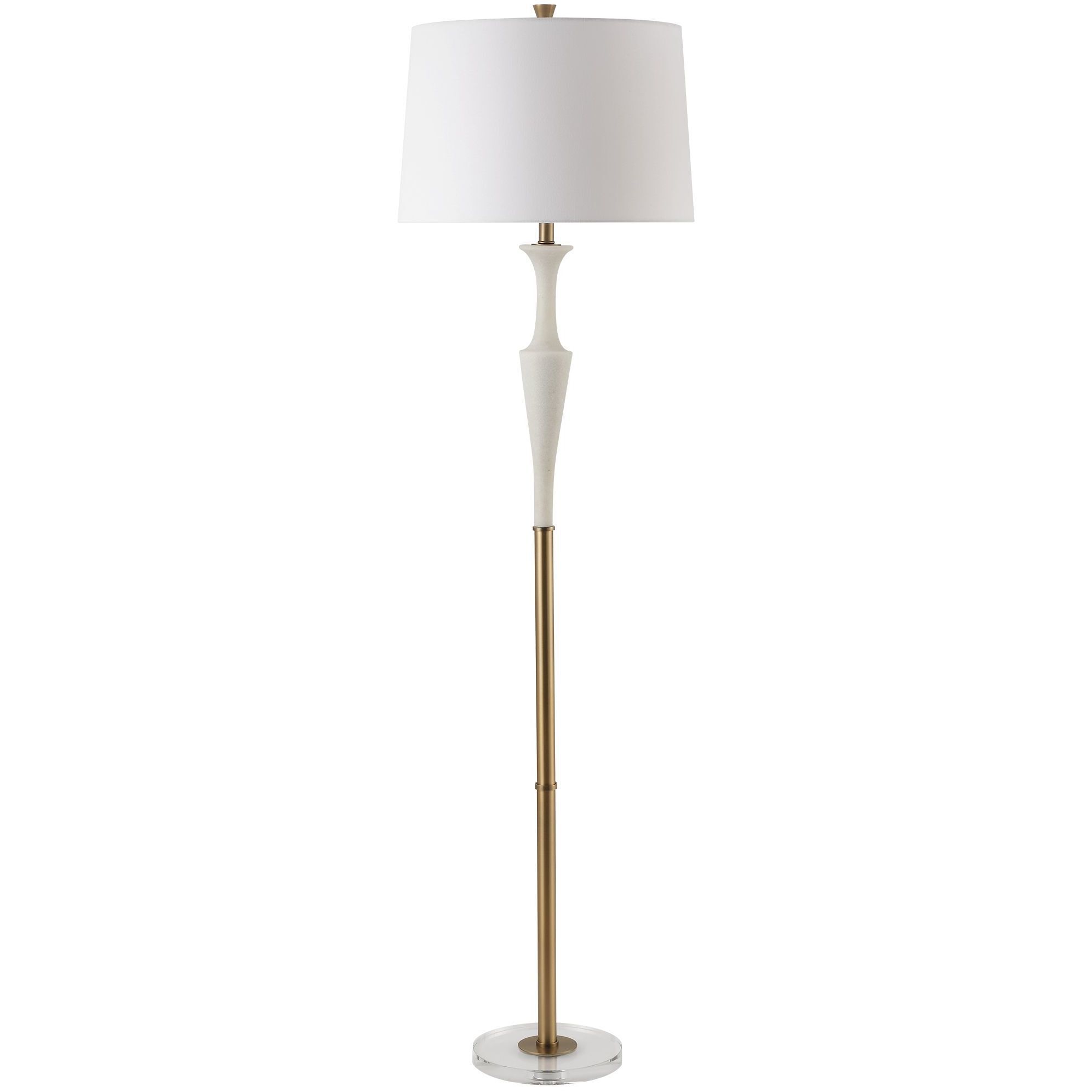 Colette 69 inch 150.00 watt Ivory Stone with Brass and Crystal Floor Lamp Portable Light