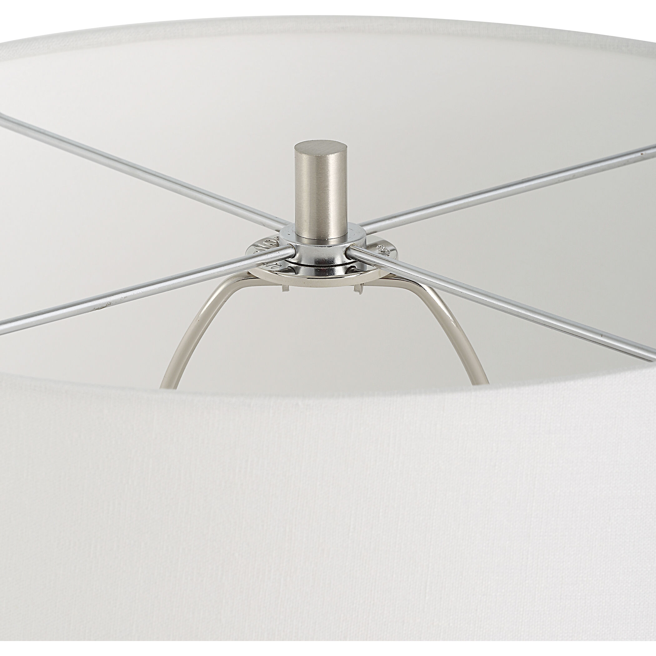 Quinn 28.75 inch 150.00 watt White with Metallic Silver Details Table Lamp Portable Light