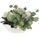 Protea Blooms Off-White and Green Bowl Centerpiece