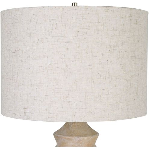 Uplift 30 inch 150 watt Bleached Wood and Nickel Table Lamp Portable Light