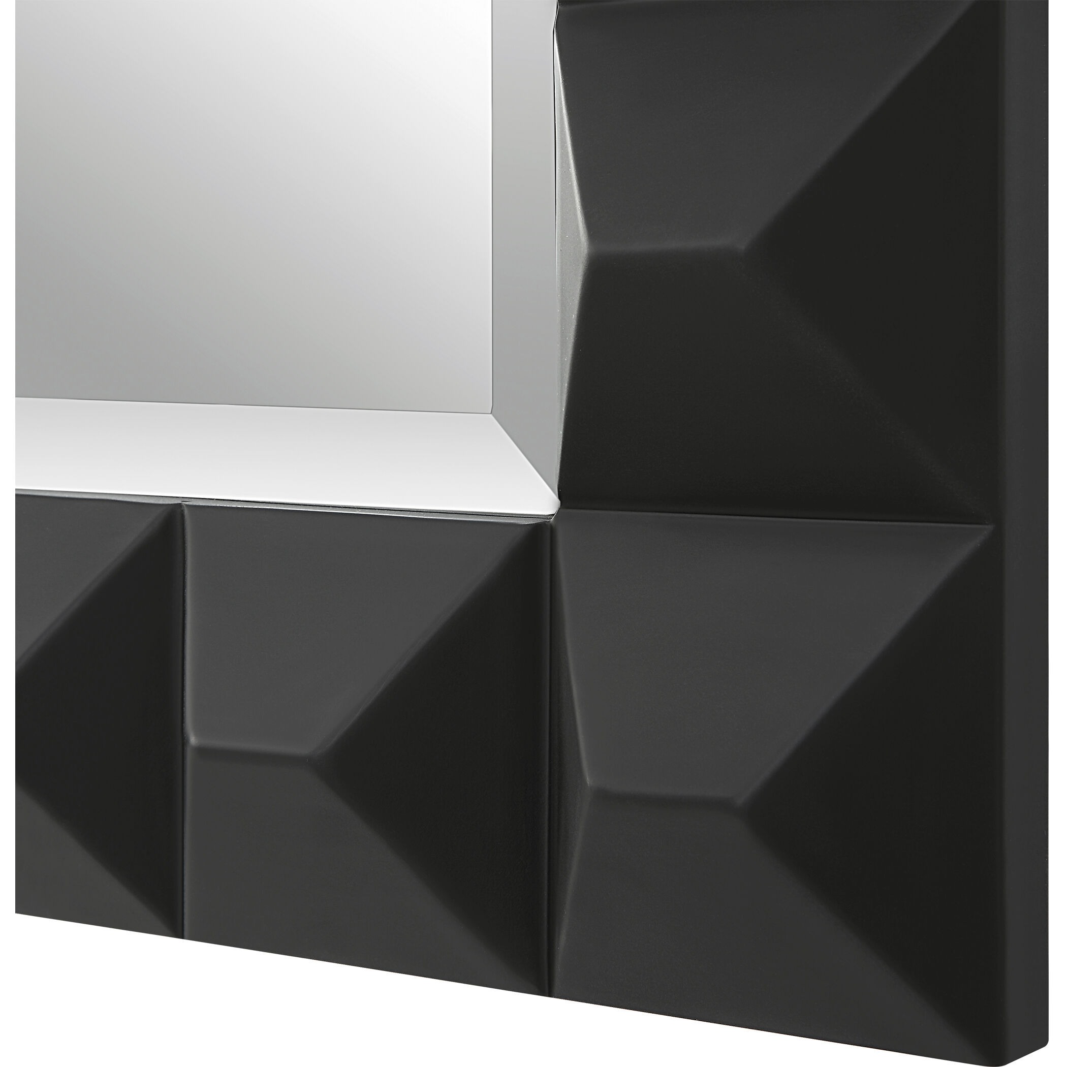 Studded 43.25 X 31.75 inch Matte Black Mirror