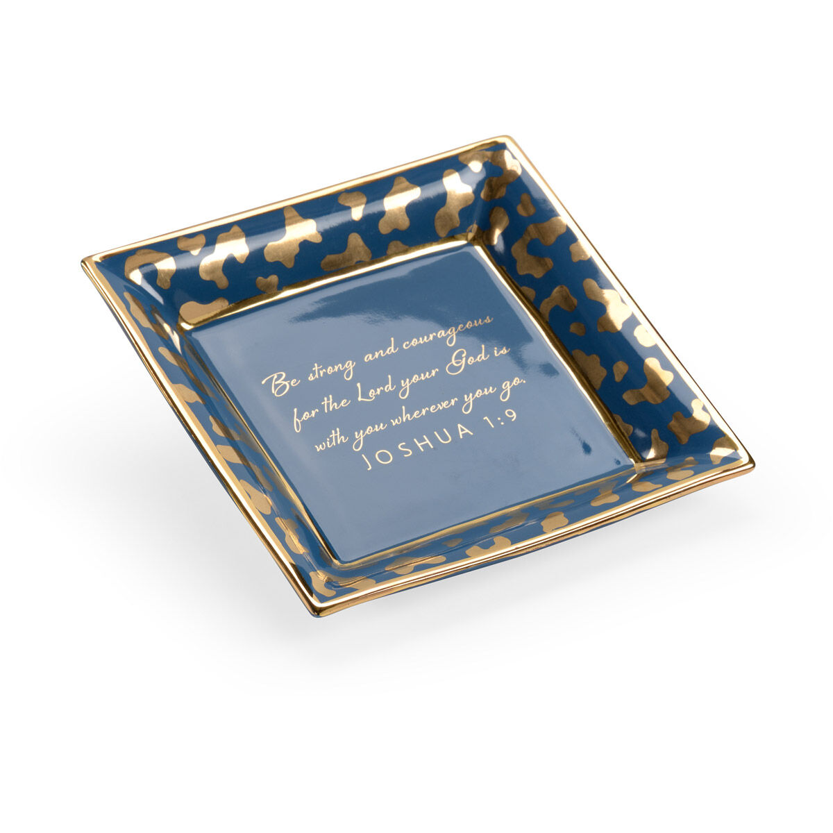 Shayla Copas 5 inch Blue Glaze/Metallic Gold Plate