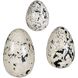 Nest Trio Beige and Charcoal Indoor Outdoor Decorative Eggs, Set of 3