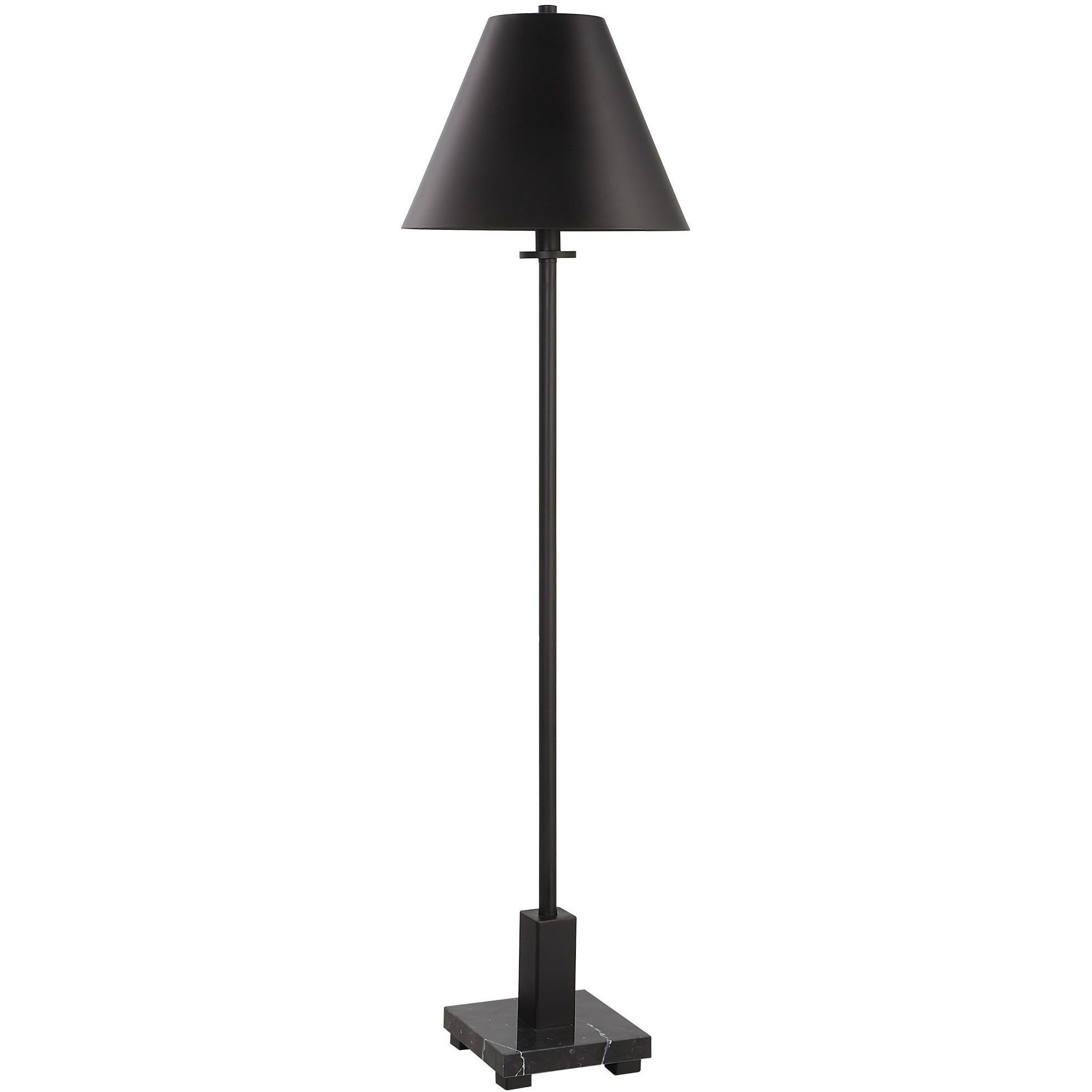 Pilot 37 inch 60.00 watt Satin Black and Black Marble Buffet Lamp Portable Light