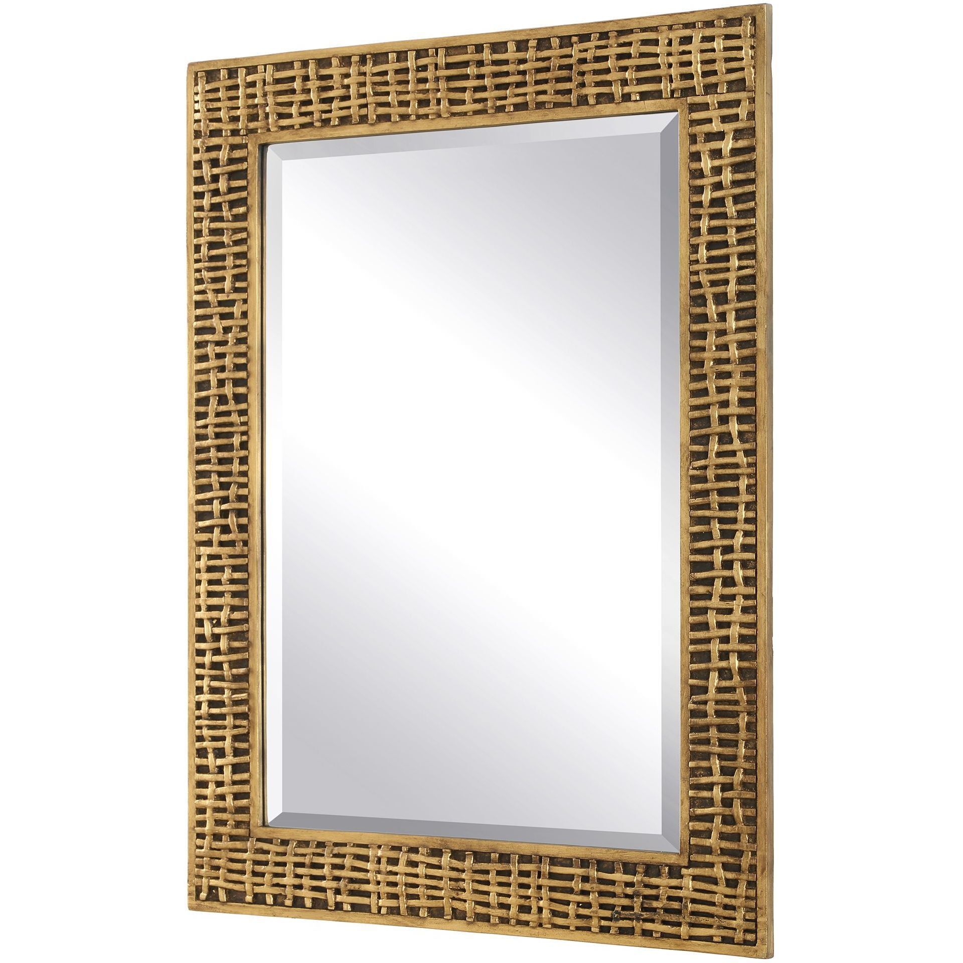 Woven In Time 39.75 X 29.5 inch Antiqued Gold Leaf Mirror