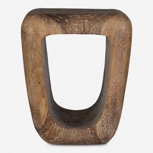 Loophole 18 inch Naturally Suar Wood with Natural Wash Accent Stool