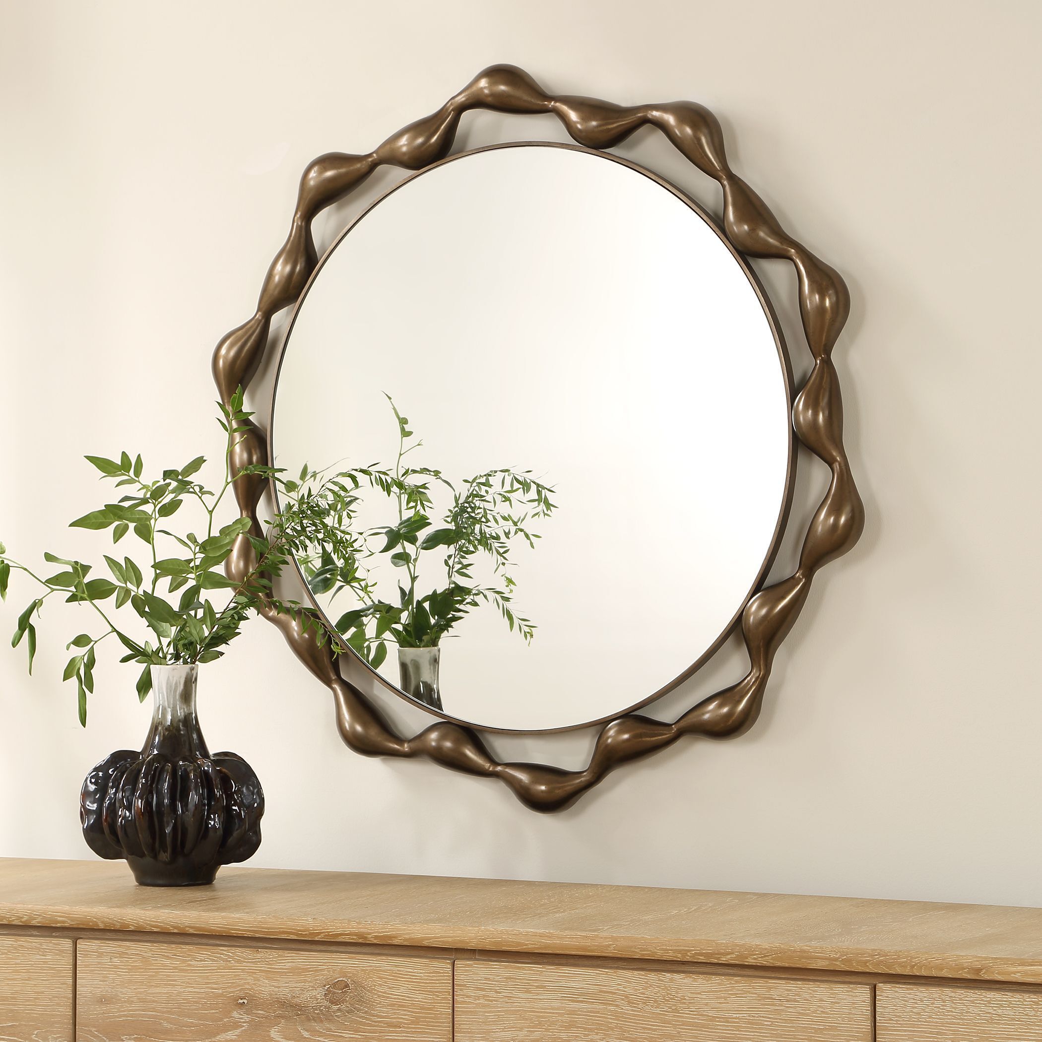 Remolino 36 X 36 inch Warm Bronze Mirror