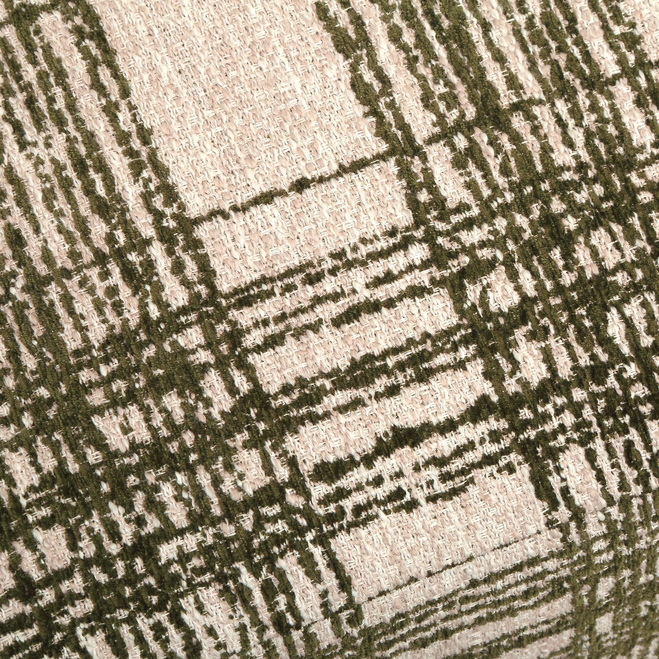 Joie 18 inch Ireland Green Plaid Chenille Ottoman