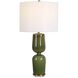 Meyer 27 inch 150 watt Moss Green Glaze and Antique Brass Table Lamp Portable Light
