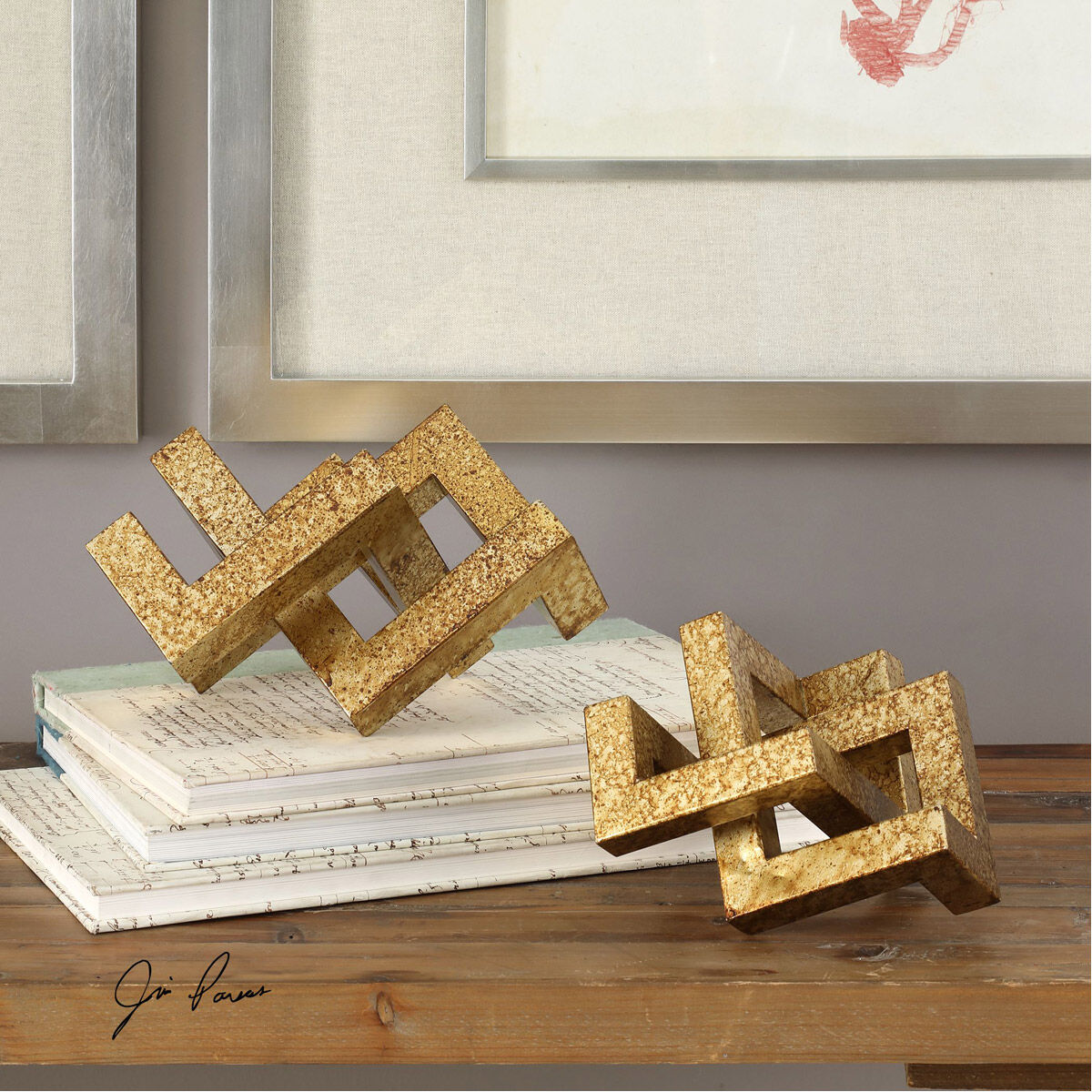 Ayan Gold Decorative Accents, Set of 2