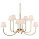 Poppins 8 Light 45 inch Warm Brass Chandelier Ceiling Light