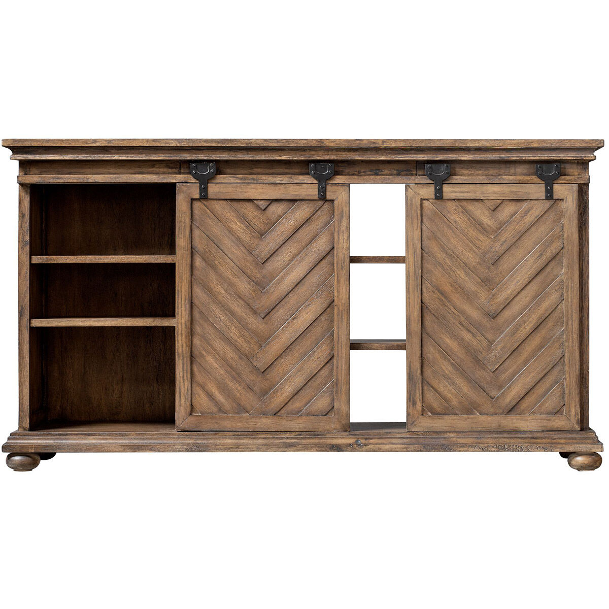 Primalia 62 inch Antique Honey over Mango Veneer and Aged Black Media Console