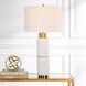 Ruse 30 inch 150 watt Whitewashed Wood and Brushed Brass Table Lamp Portable Light