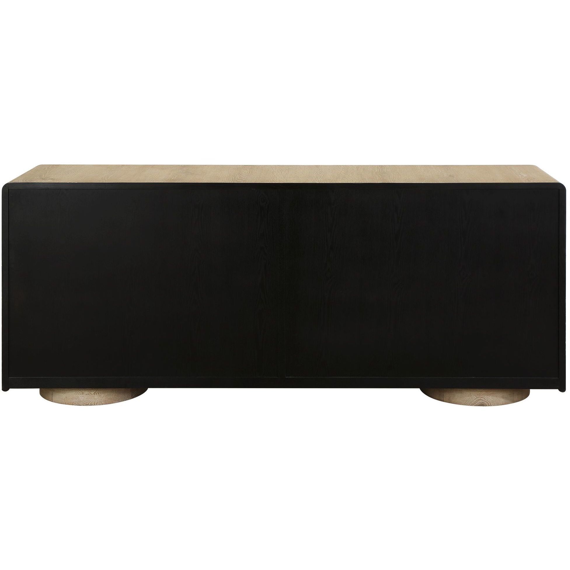 Evanston Natural and Black 4 Door Cabinet
