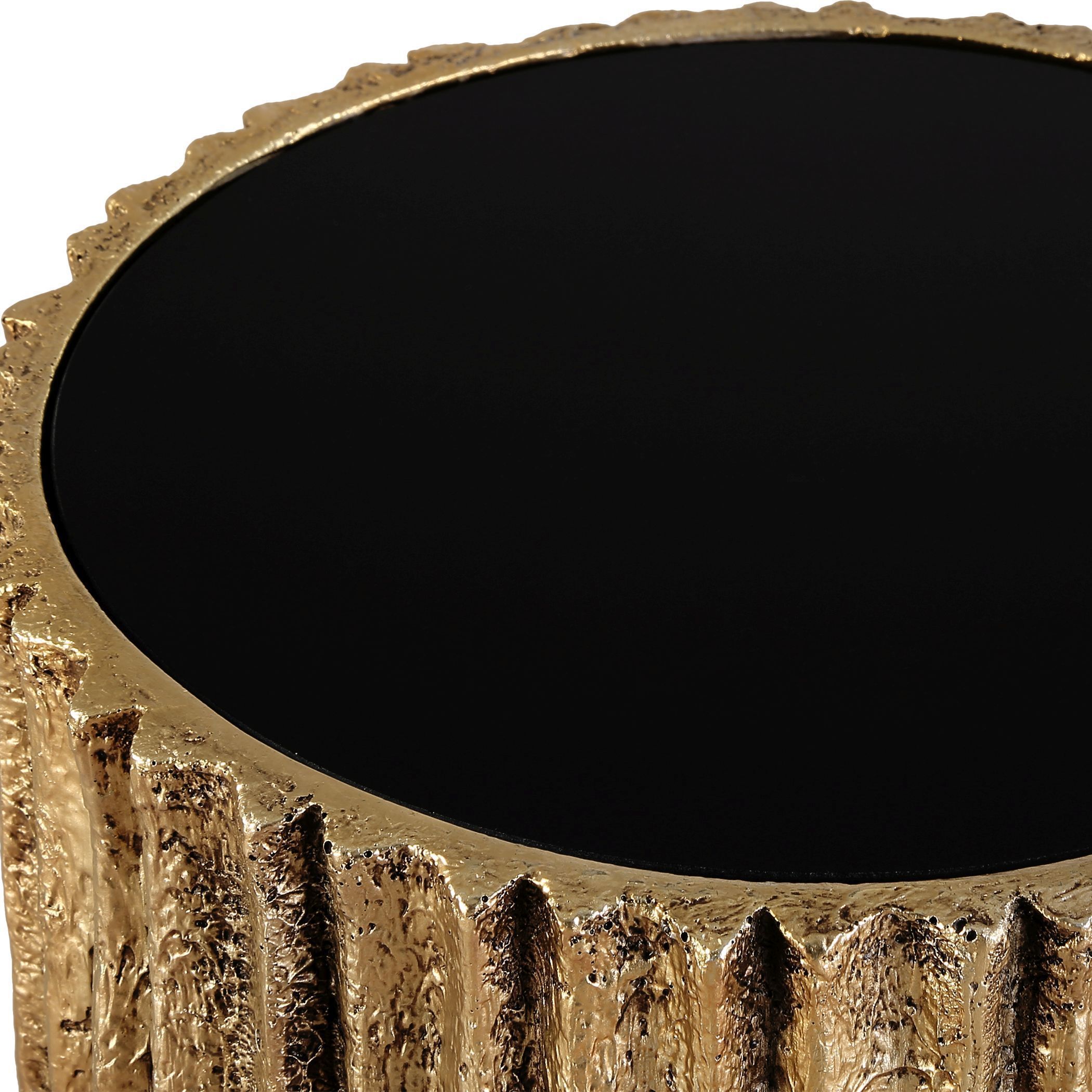 Echo 22.5 X 10.13 inch Antique Gold and Black Drink Table