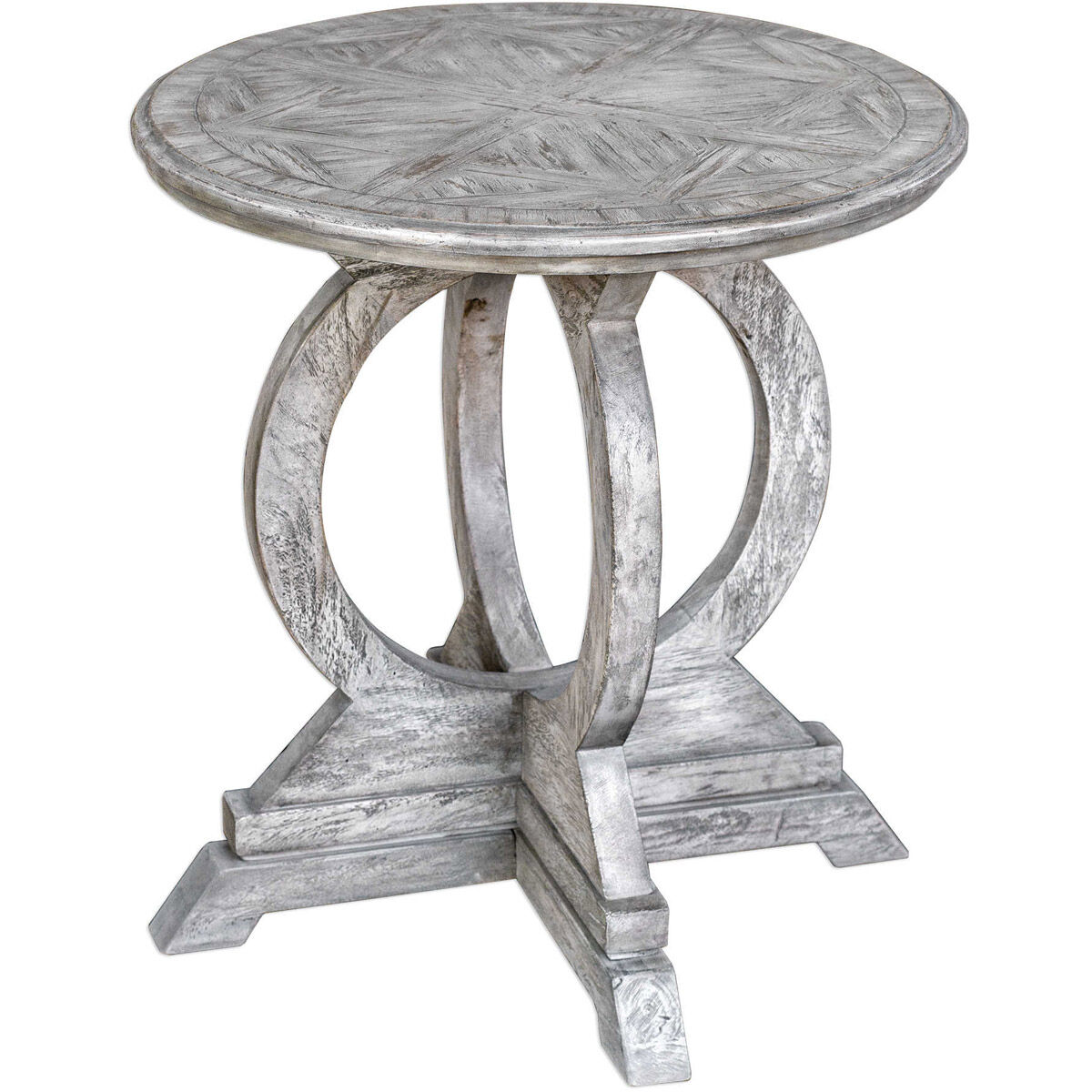Maiva 26 X 24 inch Aged White Accent Table