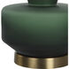 Trentino 28 inch 150 watt Emerald Green Glass and Antique Brass Table Lamp Portable Light
