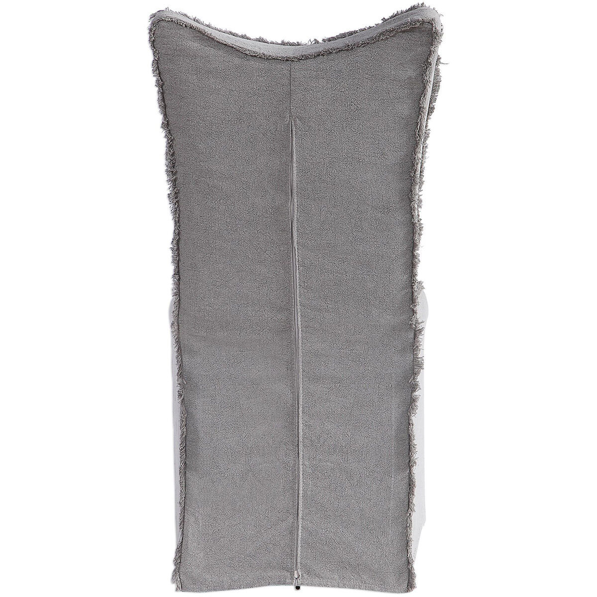 Narissa Stonewashed Gray Linen and Natural Poplar Armless Chairs, Set of 2