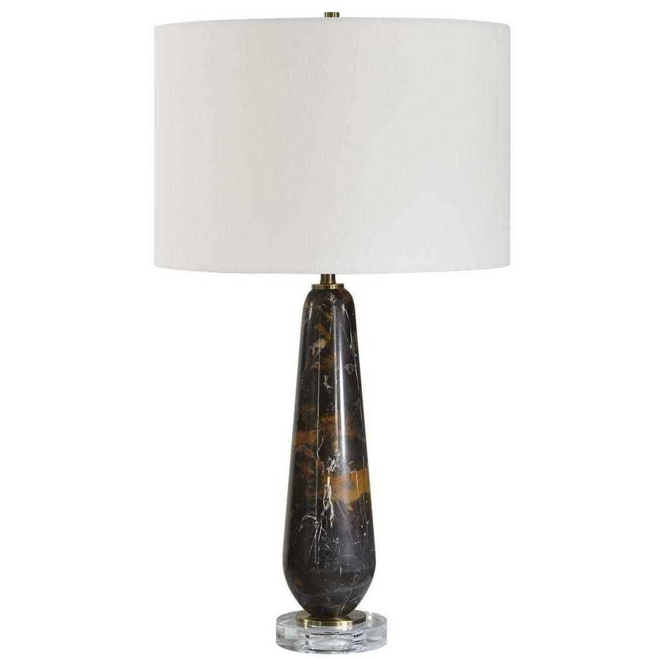 Dames 26.75 inch 150.00 watt Dark Marble snd Antique Brass Table Lamp Portable Light