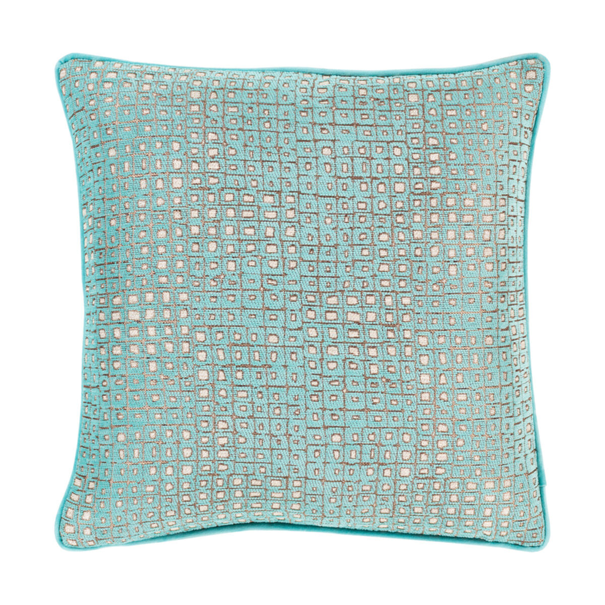 Alcott 20 X 20 inch Aqua/Ivory/Camel Pillow Cover