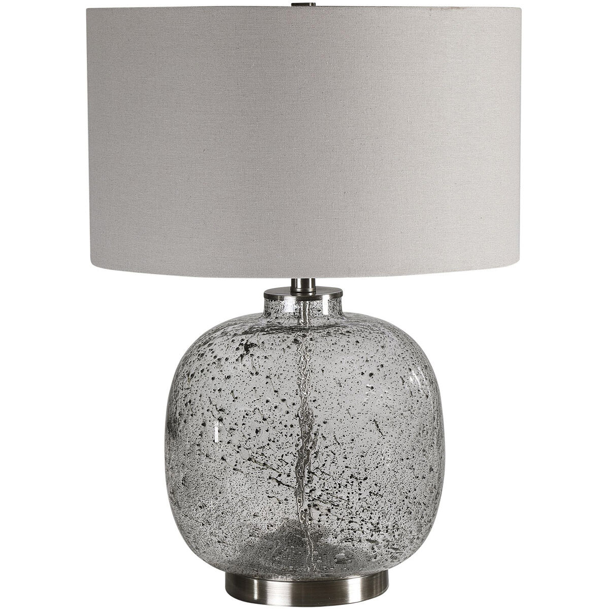 Storm 23 inch 150.00 watt Art Glass with Black Flecks and Brushed Nickel Table lamp Portable Light