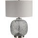 Storm 23 inch 150.00 watt Art Glass with Black Flecks and Brushed Nickel Table lamp Portable Light