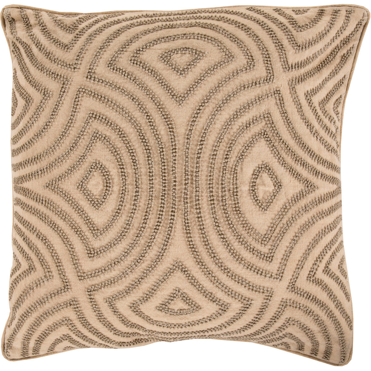 Skinny Dip 22 X 22 inch Wheat and Khaki Throw Pillow