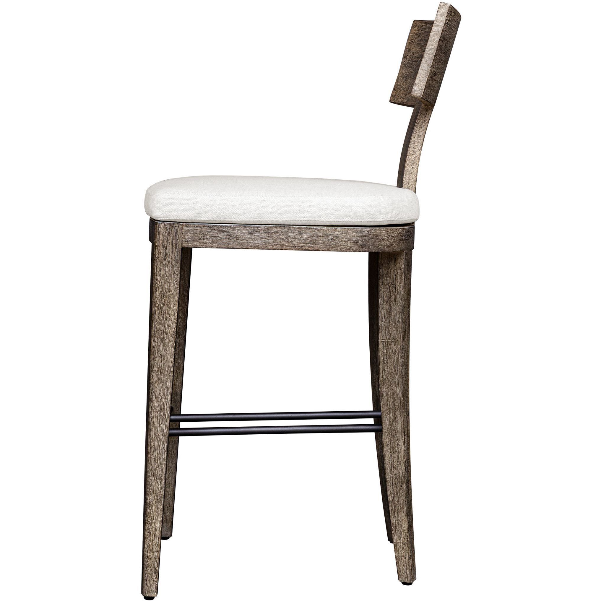 Cellini 43.5 inch Weathered Gray and Oyster White Outdoor Bar Stool