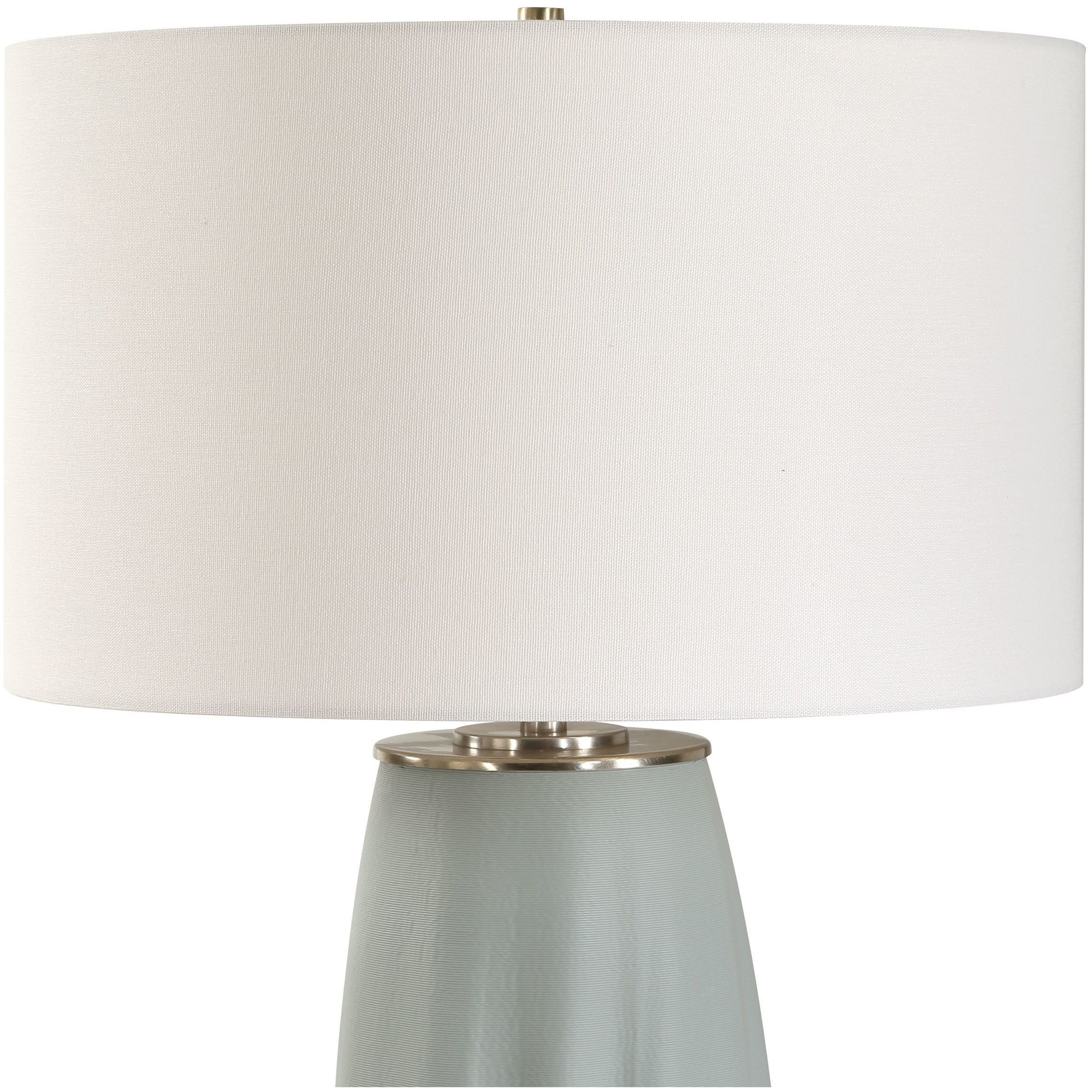 Cover Up 28.75 inch 150 watt Light Blue and Antique Brass Table Lamp Portable Light