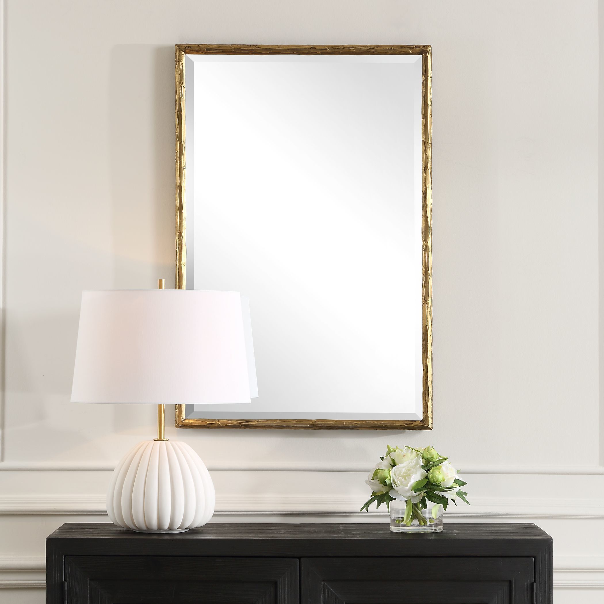 Sutton 36.13 X 24.25 inch Aged Gold Vanity Mirror