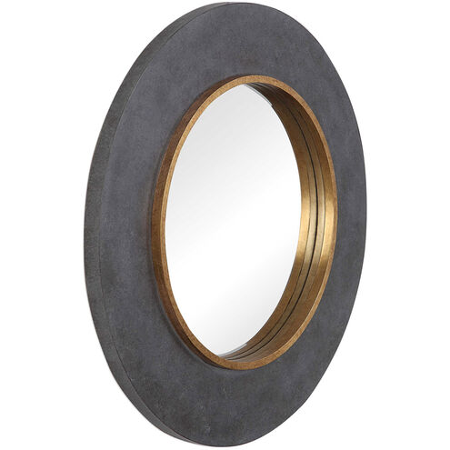 Saul 30 X 30 inch Mottled Charcoal Concrete and Antique Gold Wall Mirror