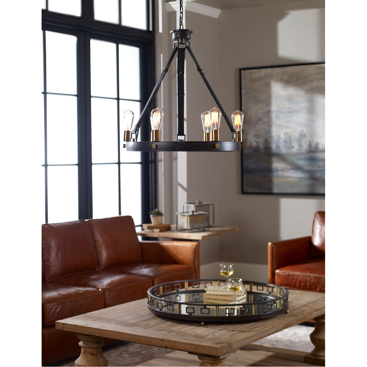 Marlow 6 Light 24 inch Antique Bronze Chandelier Ceiling Light