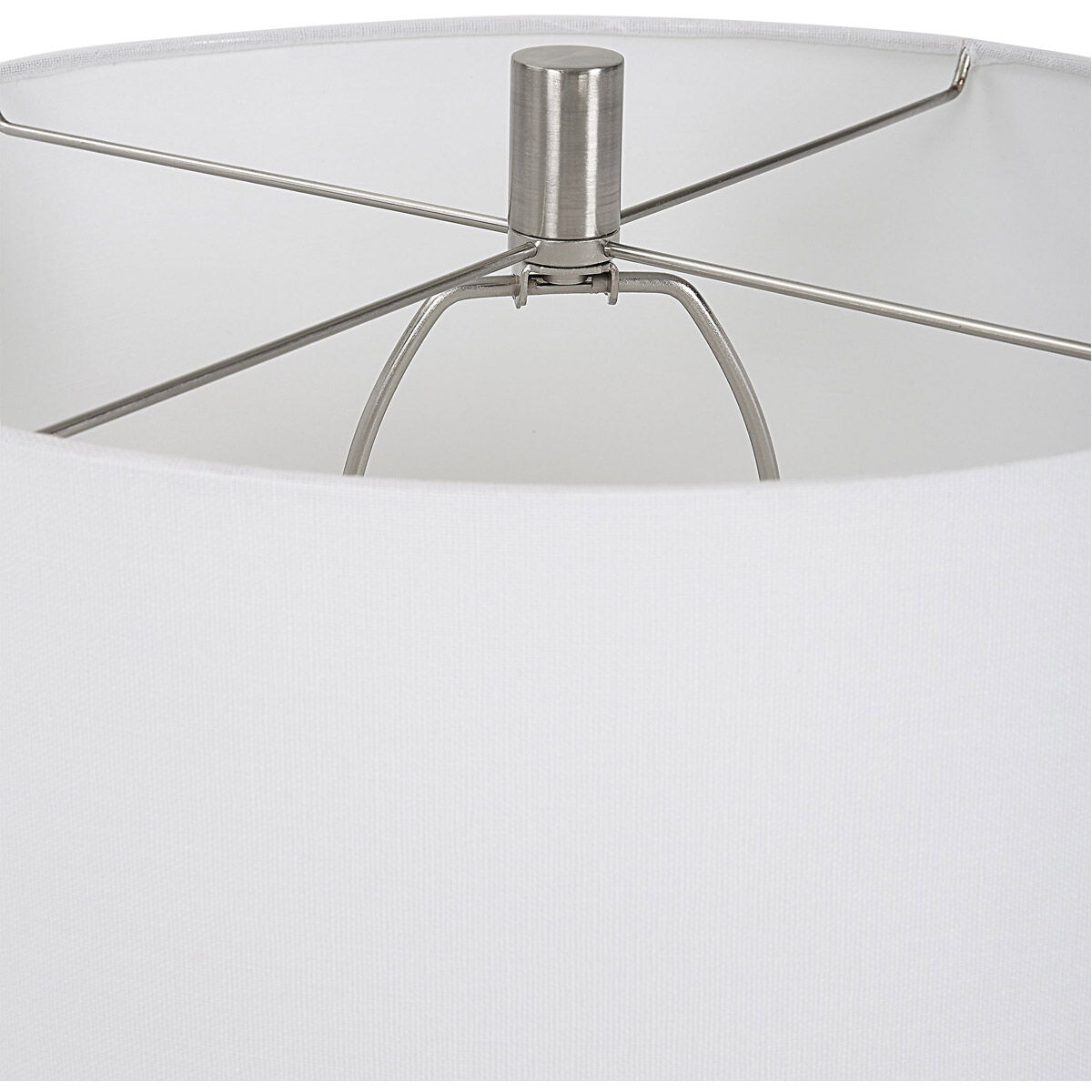 Levadia 32 inch 150.00 watt Matte White Glaze with Brushed Light Gray Table Lamp Portable Light
