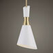 Eames 1 Light 8 inch White and Antique Brass Mini Pendant Ceiling Light
