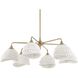 Biddeford 6 Light 36 inch Brushed Matte Gold Pendant Ceiling Light