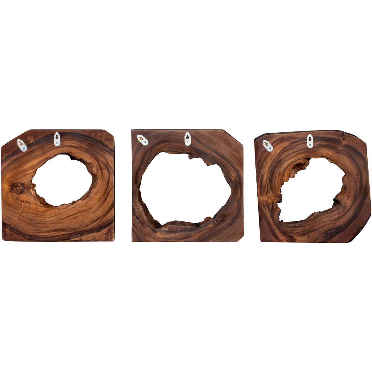 Adlai Suar Wood in Coffee Brown Wall Art, Set of 6