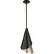 Apollo 1 Light 10 inch Matte Black and Matte Gold Mini Pendant Ceiling Light