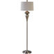 Vercana 64 inch 150.00 watt Smoked Mercury Glass with Brushed Nickel Floor Lamps Portable Light, Set of 2
