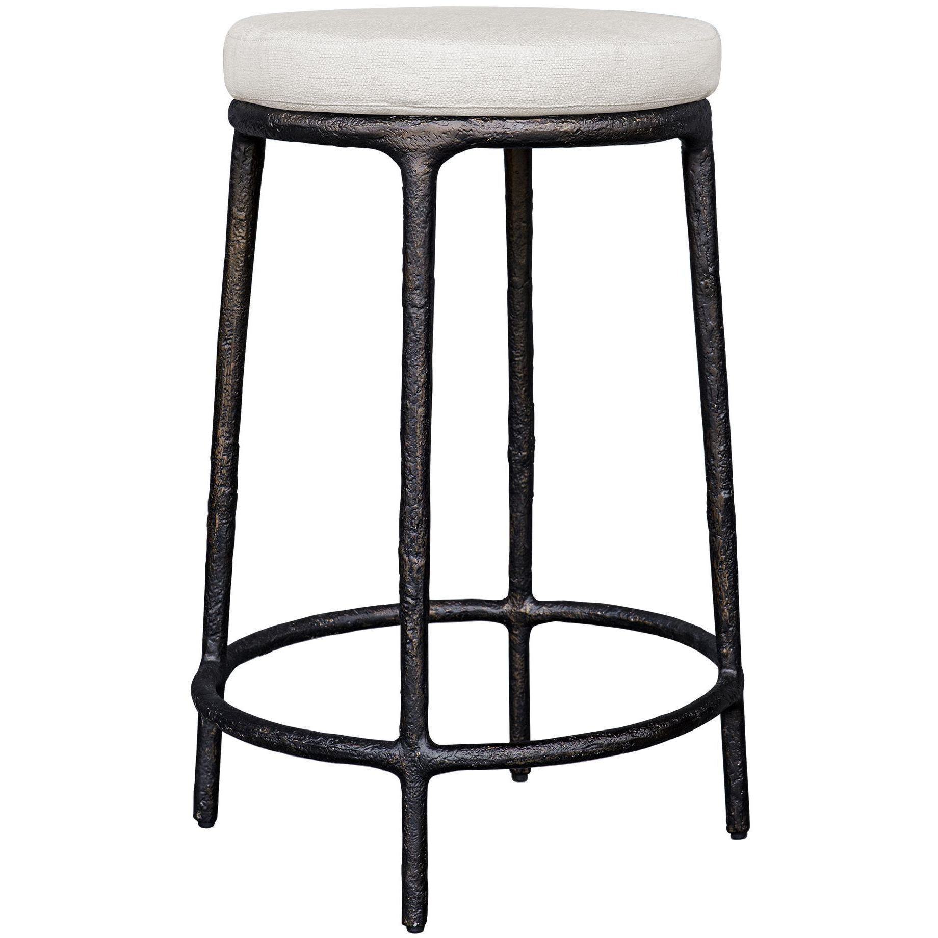 Thayer 26 inch Java and Oyster White Outdoor Counter Stool