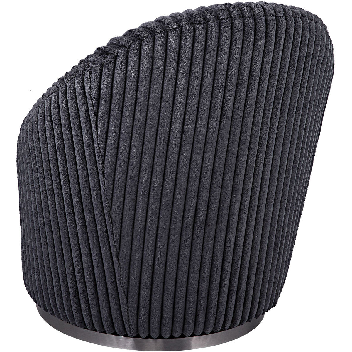 Crue Gunmetal and Stainless Steel Swivel Chair