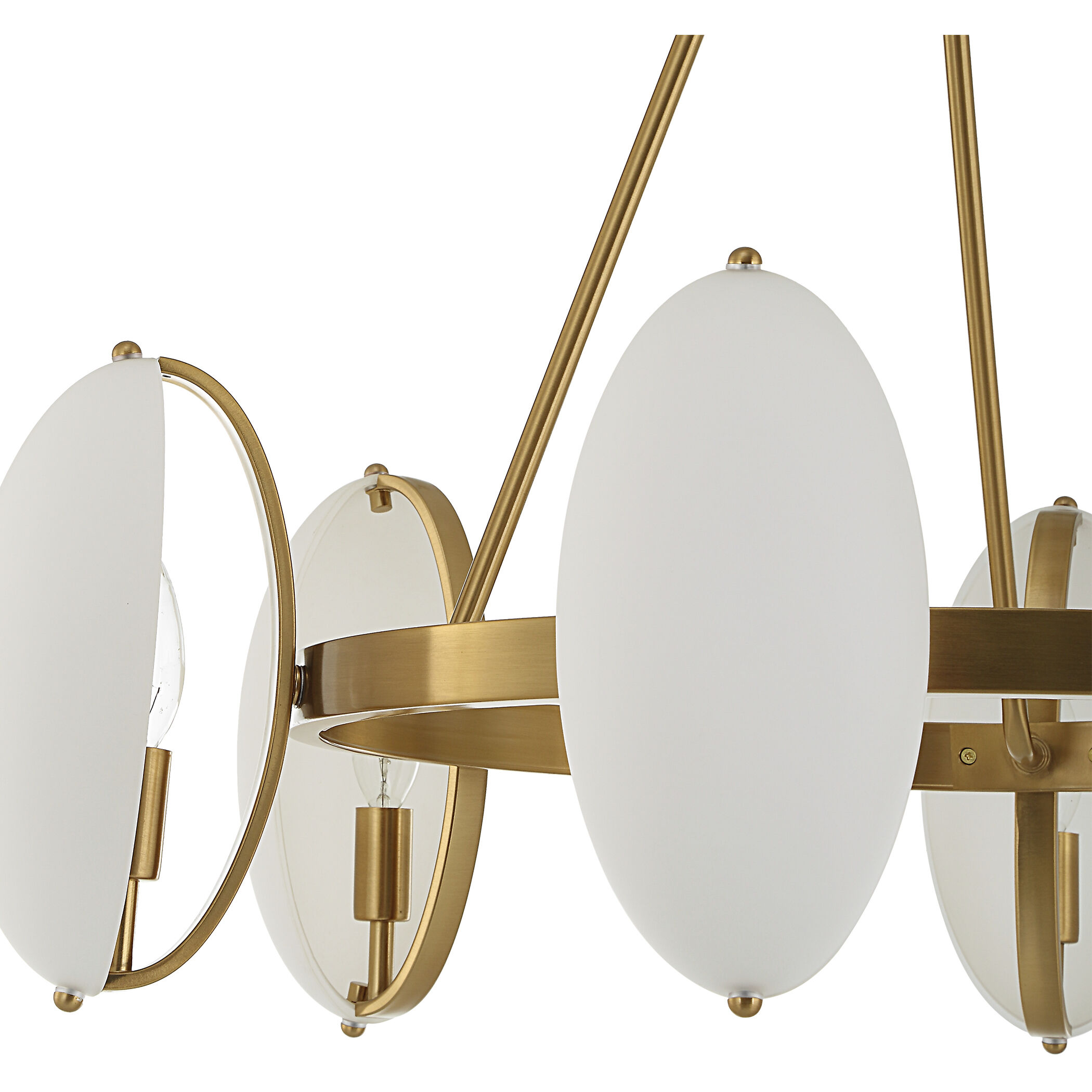 Oviform 6 Light 30.25 inch Warm Brass Chandelier Ceiling Light