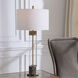 Anmer 35 inch 150.00 watt Clear Glass and Antiqued Brass Table Lamp Portable Light