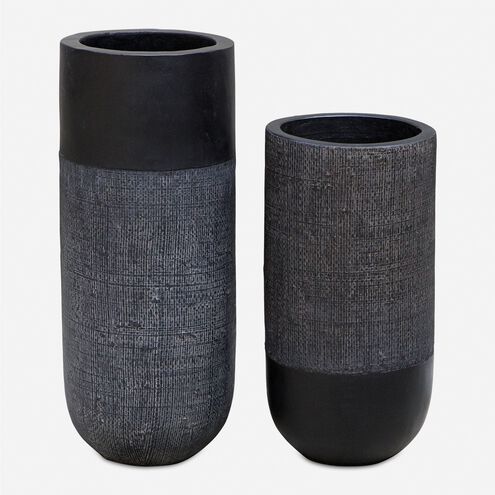 Woven Shadow 15.25 X 6 inch Vases, Set of 2