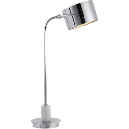 Mendel 34 inch 100.00 watt Polished Nickel and White Marble Desk Lamp Portable Light