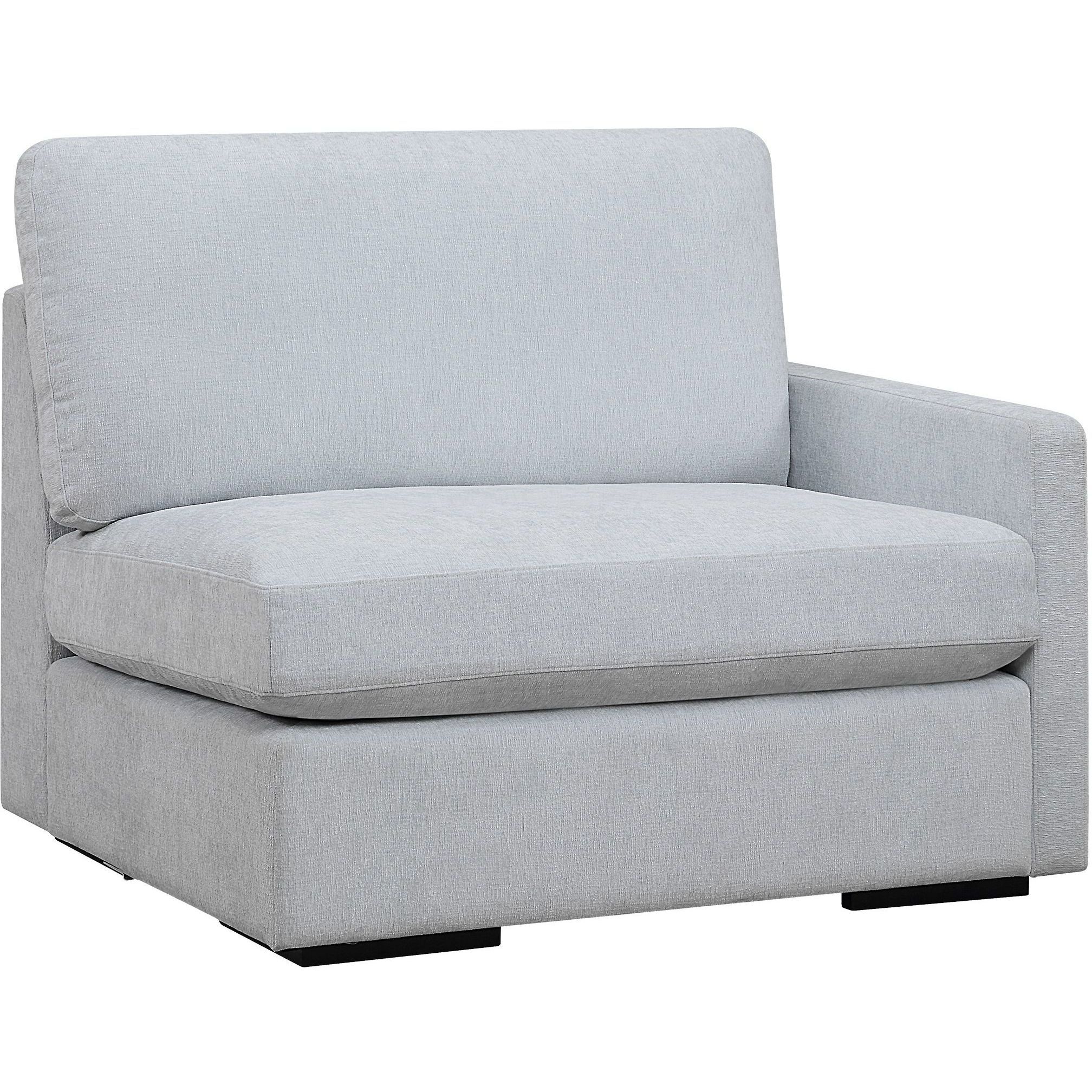 Refuge Light Cloud Blue Polyester Sofa, Right Arm Facing