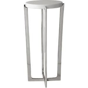 Waldorf 25 X 12 inch White Marble and Polished Nickel Drink Table