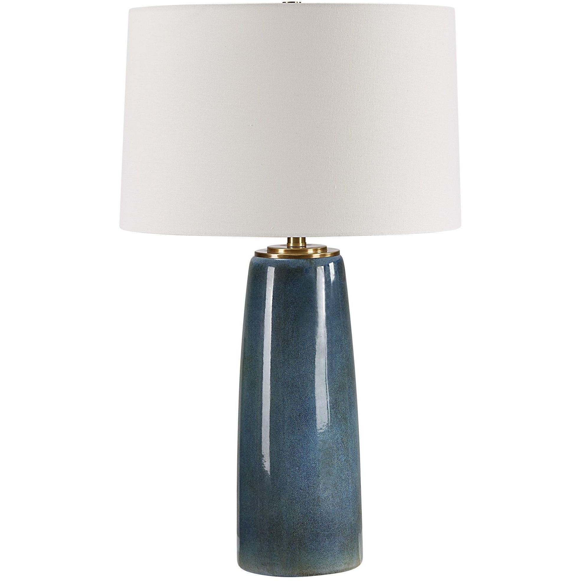 Submerged 26.25 inch 150.00 watt Deep Blue Glaze and Antique Brass Table Lamp Portable Light